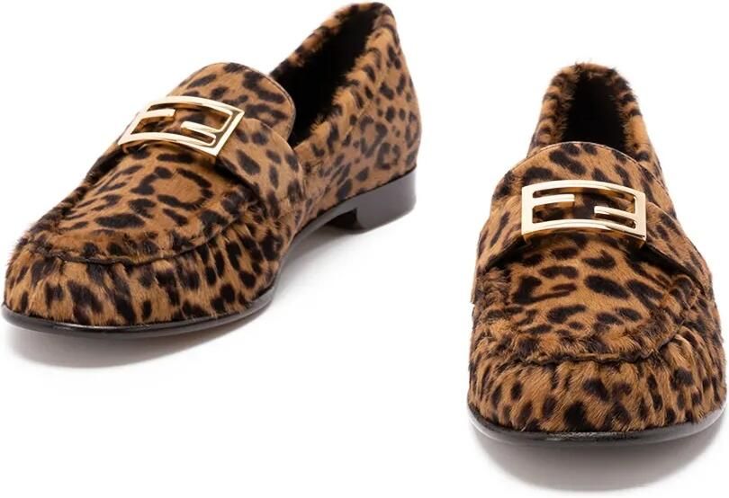 FENDI Baguette loafers met luipaardprint Bruin - Foto 3