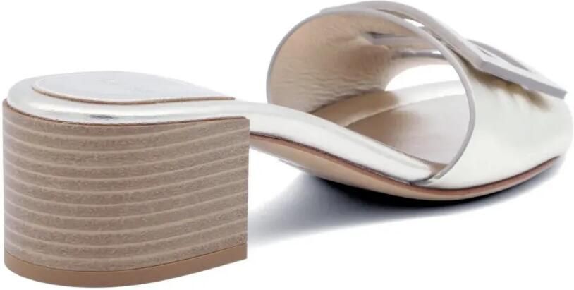 FENDI Baguette platinum sandalen met logo Zilver - Foto 3