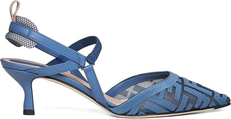 FENDI Colibrì Lite pumps met hak en geborduurde FF Blauw