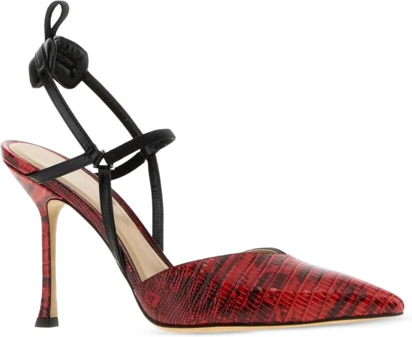 FENDI Colibrì leren pumps met hagedissen-effect Rood