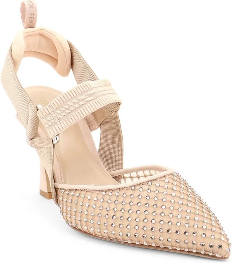 FENDI Colibrì mesh en suède slingback pumps met hoge hak Roze - Foto 2