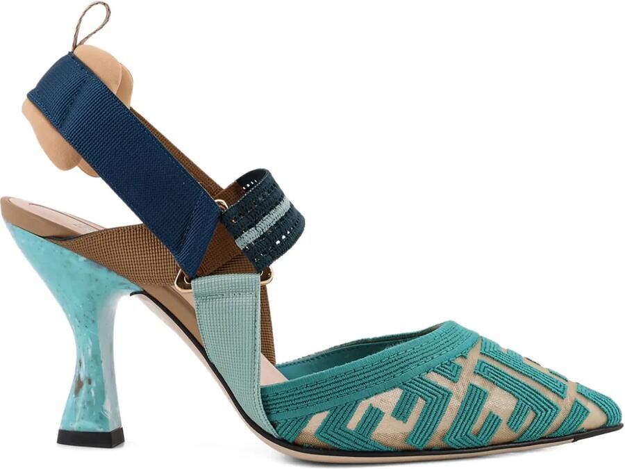 FENDI Colibrì pumps met logoprint en bandjes Blauw