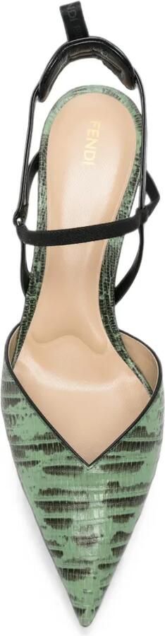 FENDI Colibri pumps met slangen-print Groen - Foto 4