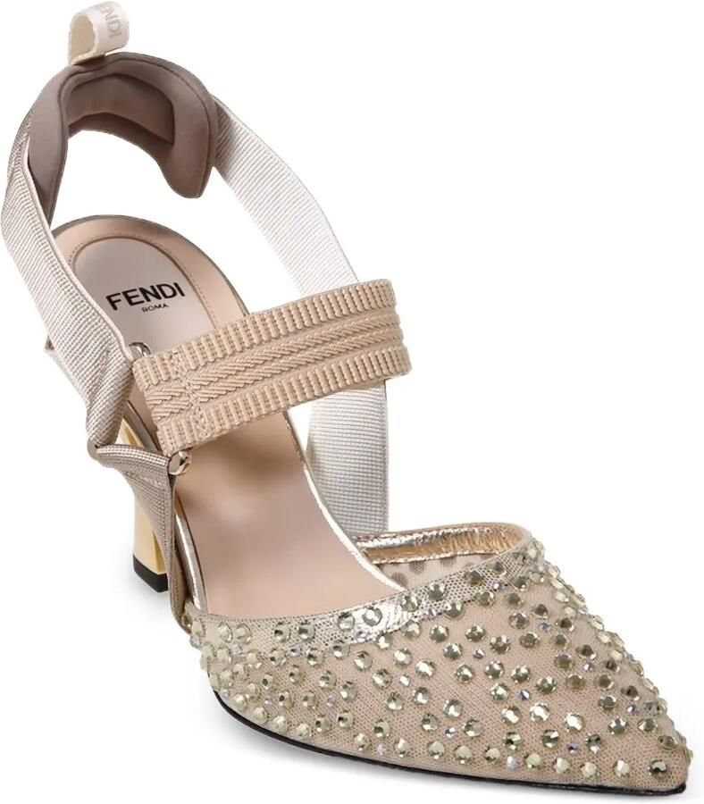 FENDI Colibrì pumps verfraaid met kristallen Beige - Foto 2