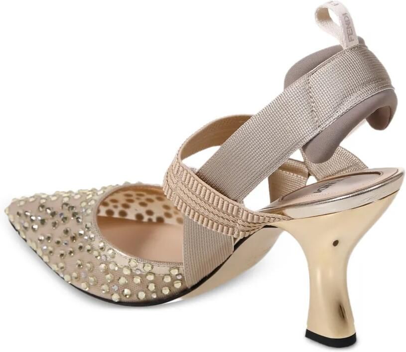 FENDI Colibrì pumps verfraaid met kristallen Beige - Foto 3