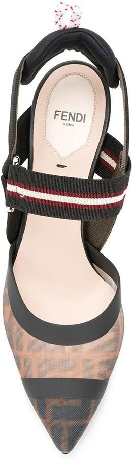 FENDI Colibrì slingback pumps met FF patroon Bruin