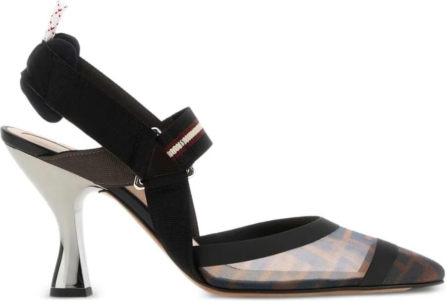 FENDI Colibrì slingback pumps met FF patroon Bruin - Foto 2