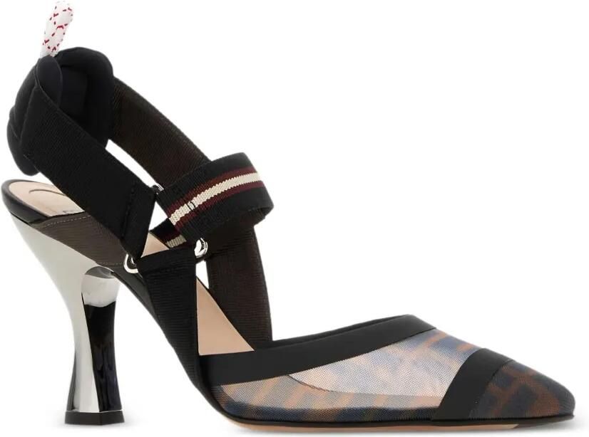 FENDI Colibrì slingback pumps met FF patroon Bruin - Foto 3
