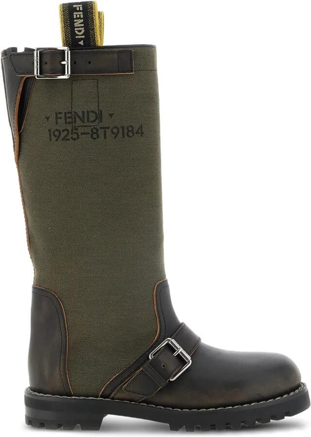 FENDI Commando leren laarzen Groen - Foto 2