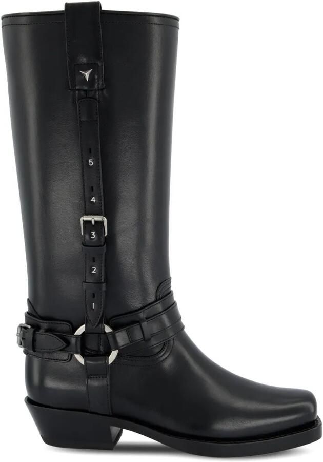 FENDI Count buckle-strap boots Zwart