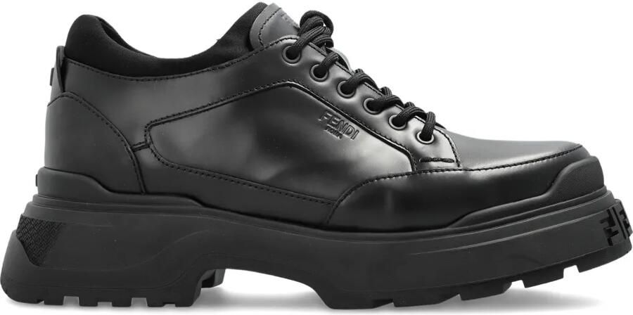FENDI Derby schoenen met logo-reliëf Zwart