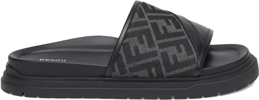 FENDI Diagonal slippers Zwart