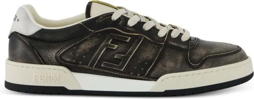 FENDI Gerafelde sneakers met FF-logo Zwart