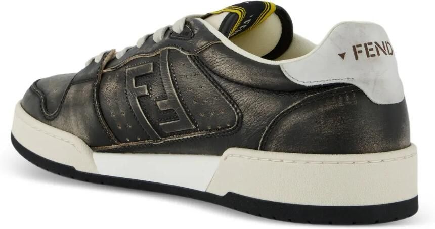 FENDI Gerafelde sneakers met FF-logo Zwart - Foto 2