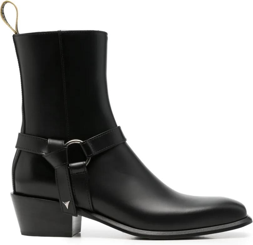 FENDI Double O leren enkellaarzen Zwart