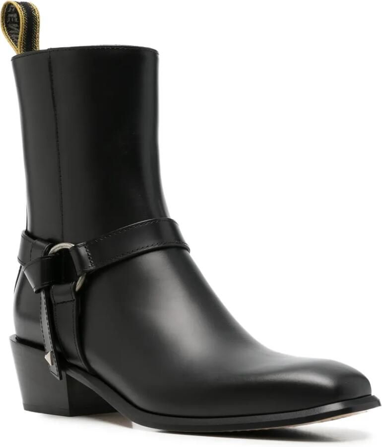 FENDI Double O leren enkellaarzen Zwart - Foto 3