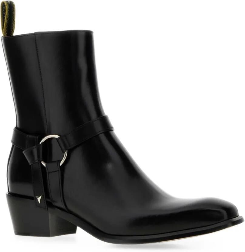 FENDI Double O leren biker boots met harnas Zwart - Foto 2