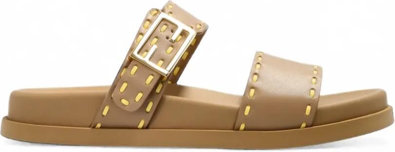 FENDI Feel sandalen met contrasterende stiksels Beige