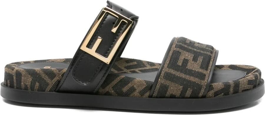 FENDI Feel sandalen met gesp en FF-logo Bruin