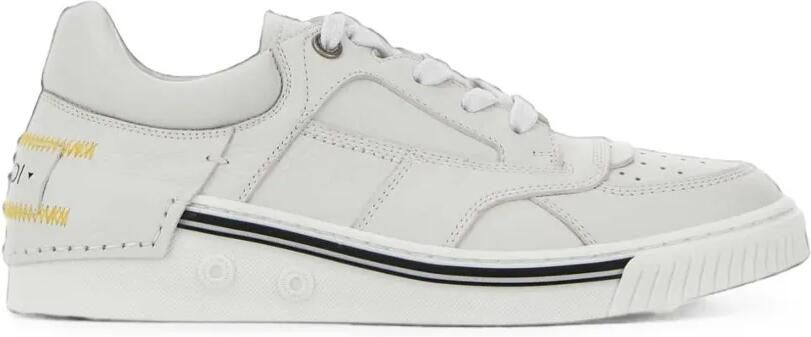 FENDI Fender leren sneakers met vlakken Beige