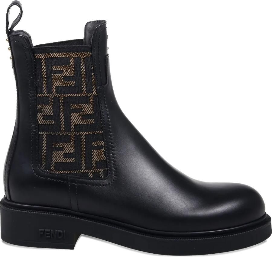 FENDI Filo enkellaarzen met FF-patroon Zwart