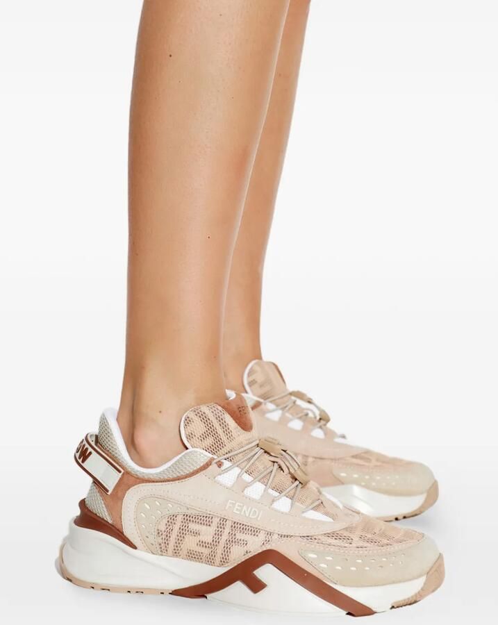 FENDI Flow sneakers met leren vlakken Roze - Foto 2