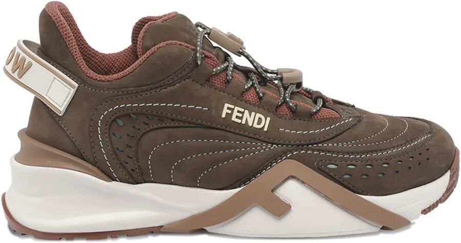 FENDI Flow sneakers met logo Bruin