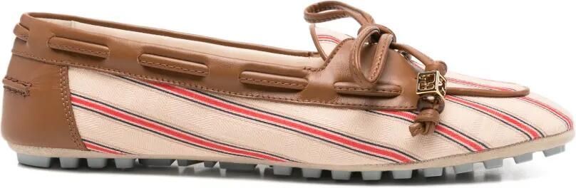 FENDI Gestreepte loafers Beige
