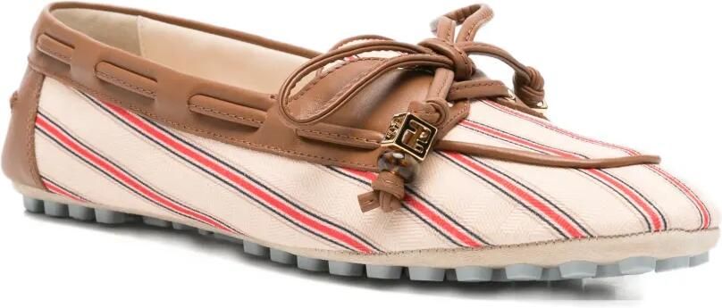FENDI Gestreepte loafers Beige - Foto 4