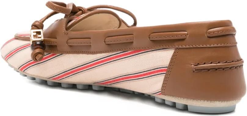 FENDI Gestreepte loafers Beige - Foto 3