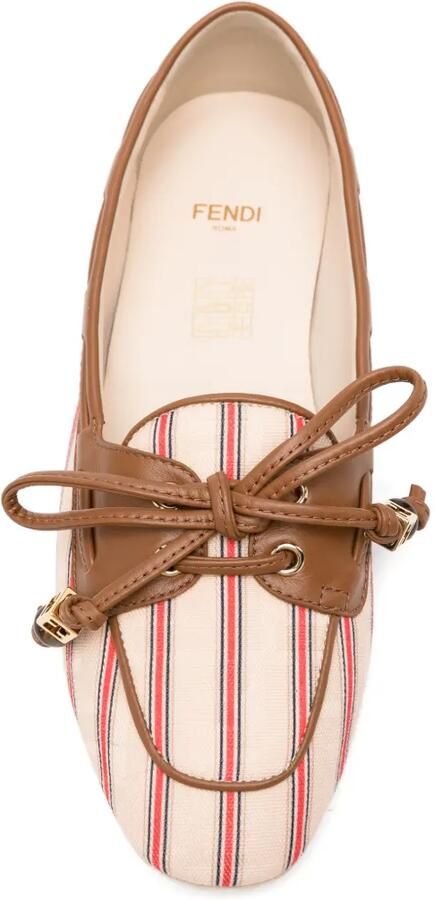 FENDI Gestreepte loafers Beige - Foto 2