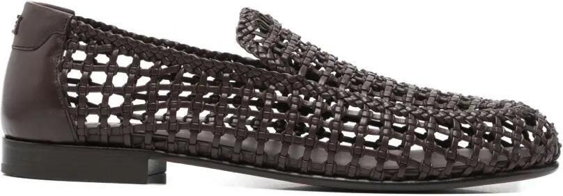 FENDI Gevlochten leren loafers Bruin