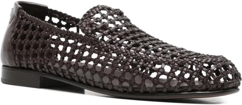 FENDI Gevlochten leren loafers Bruin - Foto 2