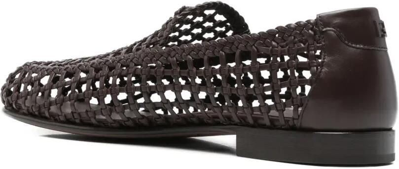 FENDI Gevlochten leren loafers Bruin - Foto 3