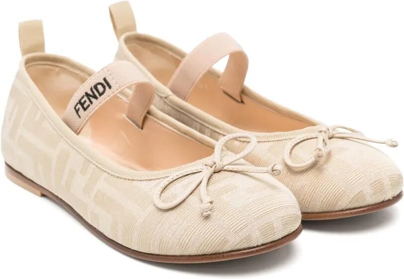 Fendi Kids Ballerina's met FF-patroon Beige