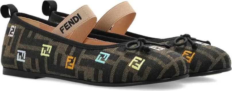 Fendi Kids Ballerina's met FF-patroon Bruin
