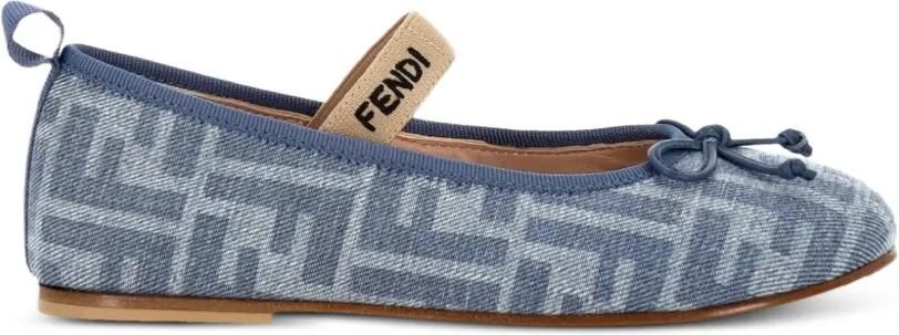 Fendi Kids FF ballerina's met ronde neus Blauw