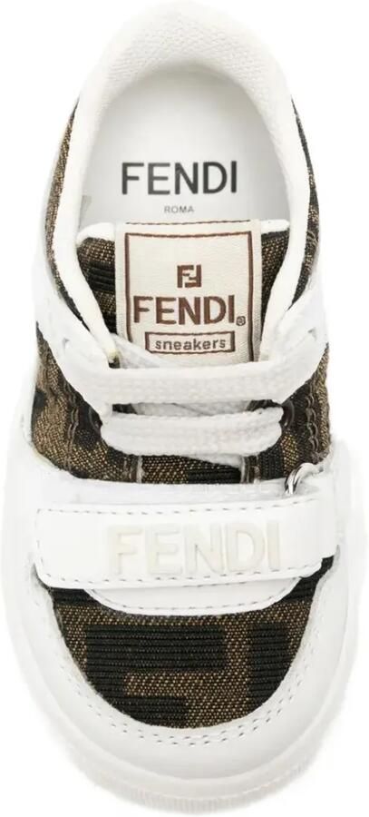 Fendi Kids Sneakers met klittenband en FF-logo Wit - Foto 3
