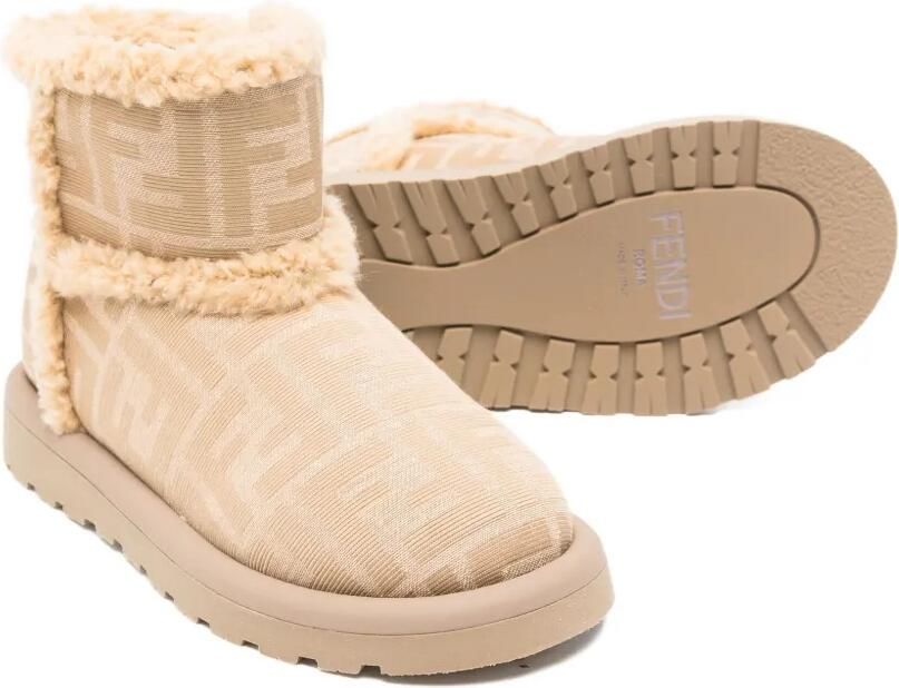 Fendi Kids Laarzen met FF-patroon Beige - Foto 3
