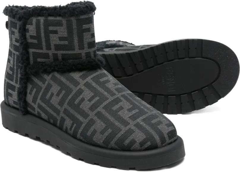 Fendi Kids Laarzen met FF-patroon Grijs