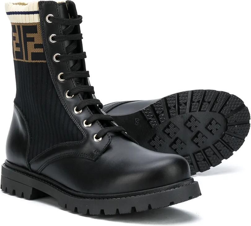 Fendi Kids Laarzen met FF patroon Zwart - Foto 2