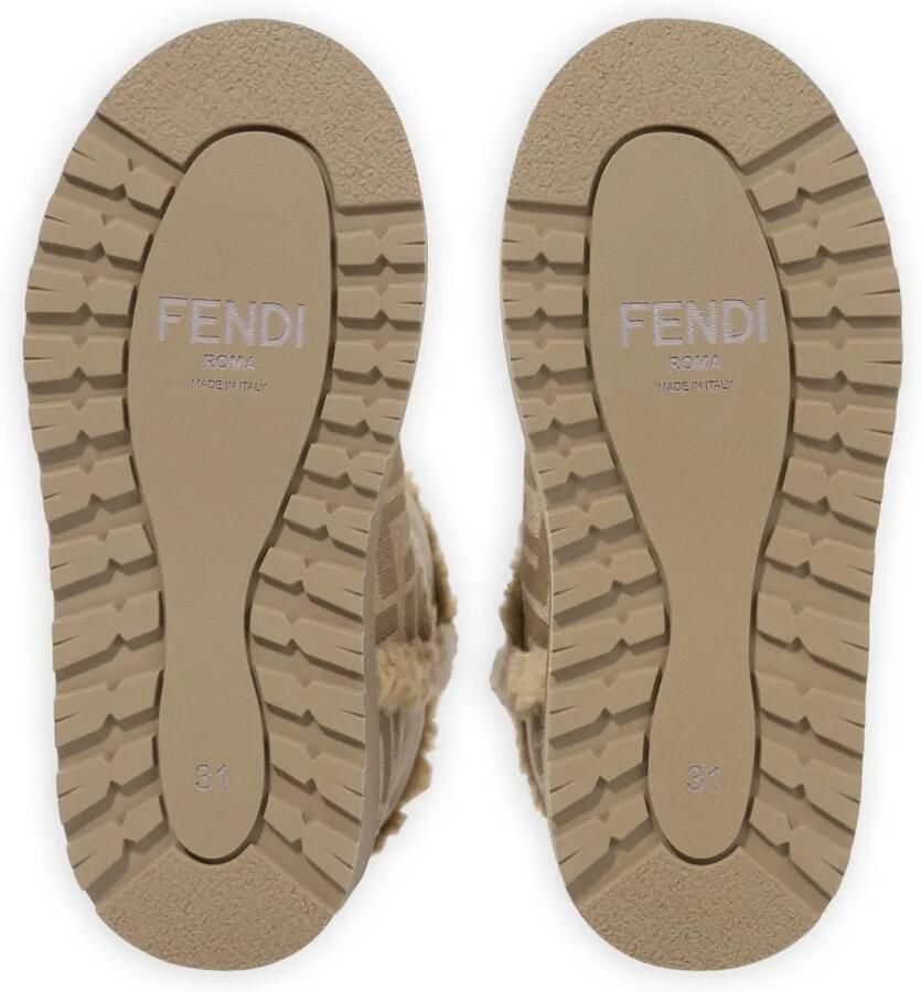 Fendi Kids Laarzen met lammy afwerking en FF-logo Beige - Foto 2