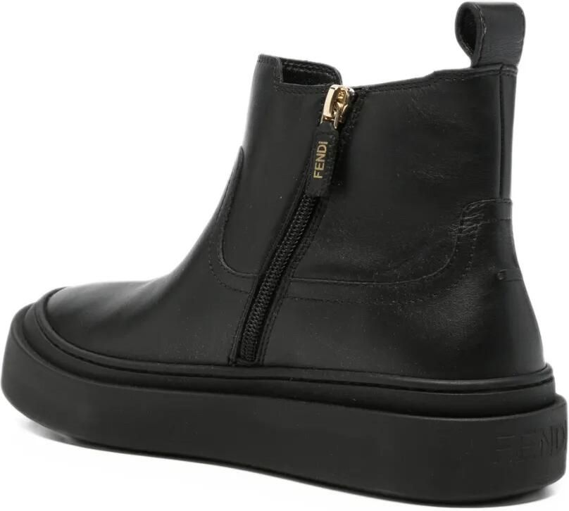 Fendi Kids leather boots Zwart - Foto 2
