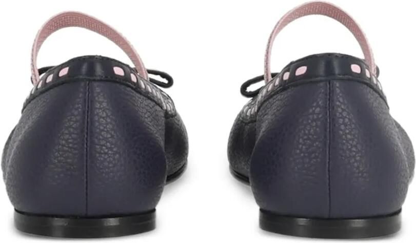 Fendi Kids Leren ballerina's met strik-detail Blauw - Foto 3