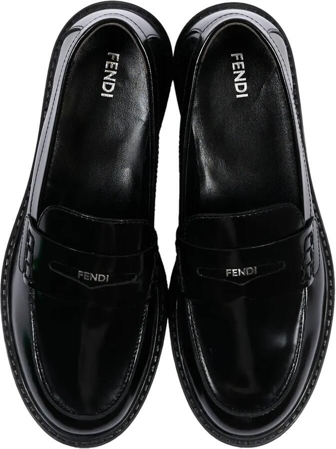 Fendi Kids Leren loafers Zwart - Foto 4