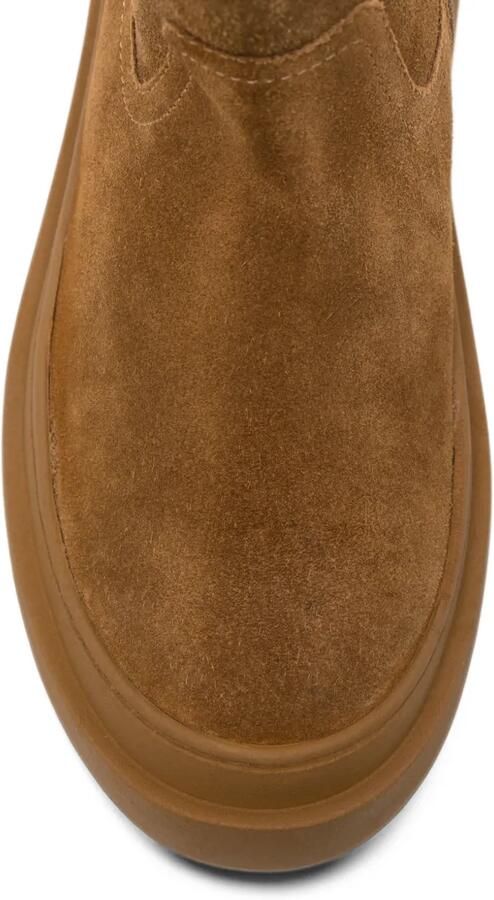 Fendi Kids logo-patch suede boots Bruin - Foto 3