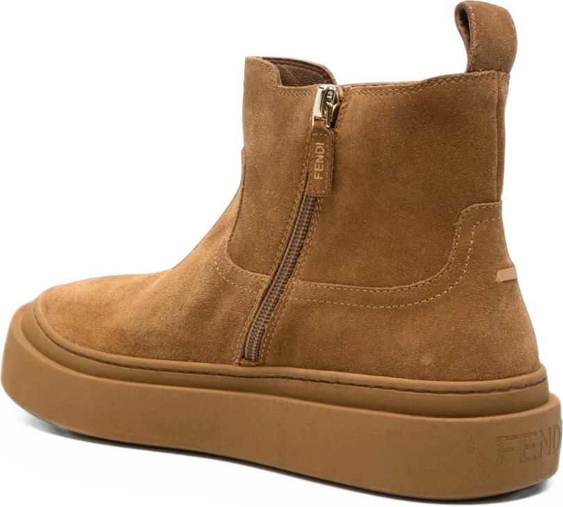 Fendi Kids Laarzen met rits aan de zijkant Bruin - Foto 2