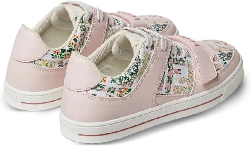 Fendi Kids Sneakers met klittenband en bloe -jacquard Roze - Foto 3