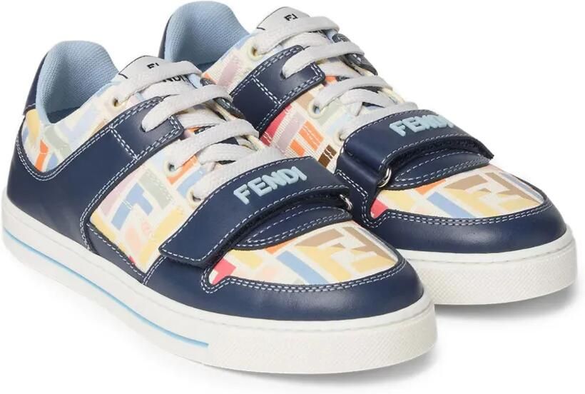 Fendi Kids Sneakers met klittenband en FF-logo Blauw - Foto 2