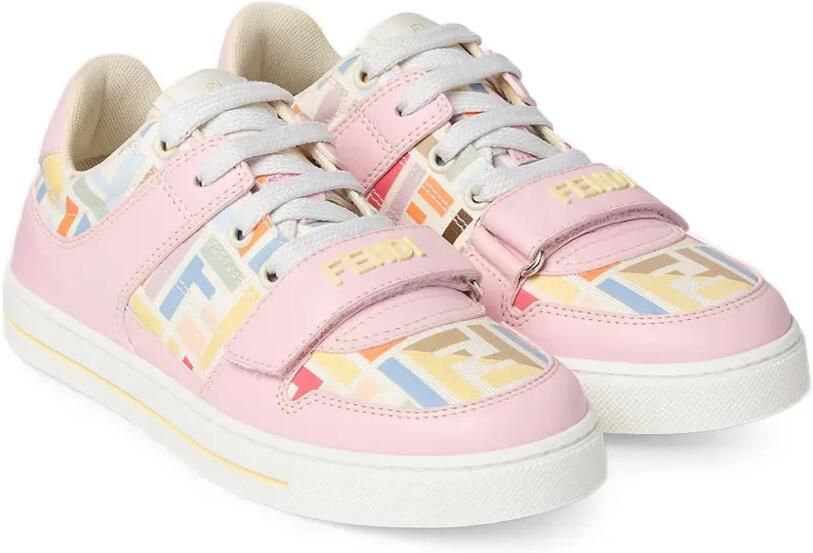 Fendi Kids Sneakers met klittenband en FF-logo Roze - Foto 2
